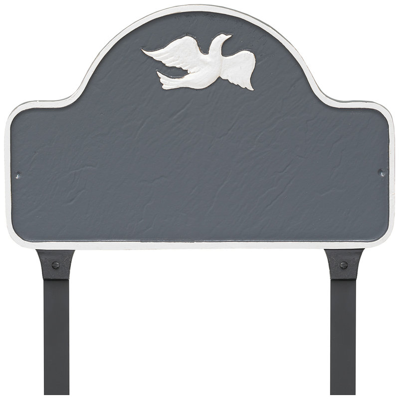 Plaque d'adresse avec colonnettes Dove Arch, Gris / Blanc, Oui