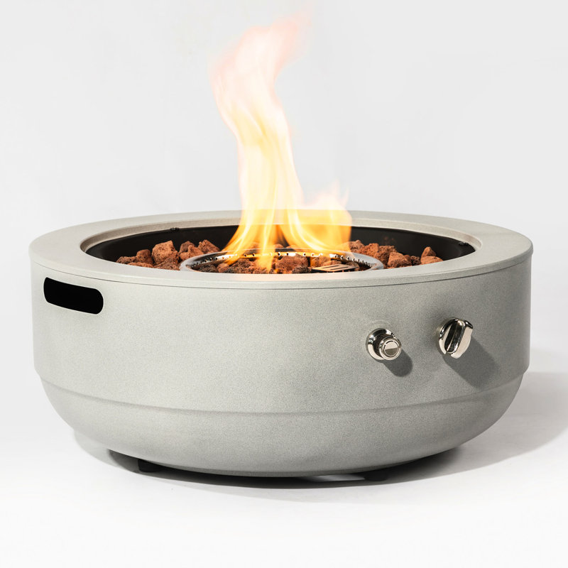 Dispositif de chauffage au béton au propane - bol de foyer 40000 sans flamme réglable,