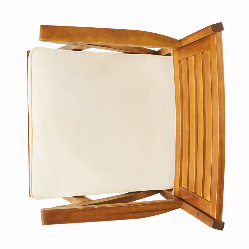Chaise de salle à manger d'extérieur en bois Kd avec coussins (ensemble de 2)