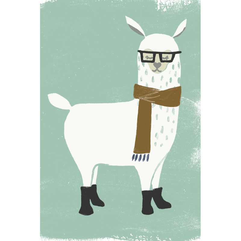 Bundle up Llama I - Painting, 122 cm H x 81 cm W, Wrapped Canvas