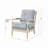 polyester Upholstere Arm Chair with 4 Legs