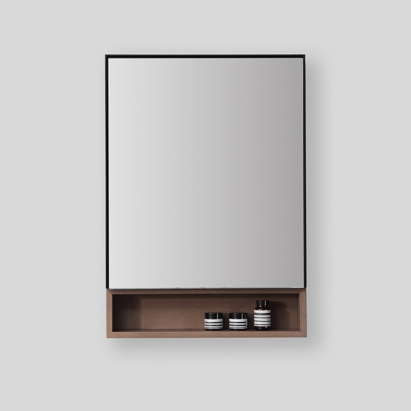 Bergen 24" Medicine Cabinet, Matte Black/Chestnut Oak