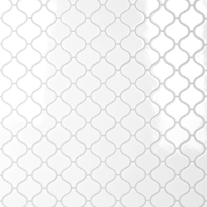 Metro Lantern Glossy White 9-1/2 in. x 10-3/4 in. Porcelain Mosaic Floor and Wall Tile