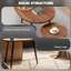 Stacking Nesting End Table Set, Wood Effect Tabletops with Metal Frame for Flexible Home Layout