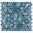 Hudson Penny Round Aquamarine 11-7/8" x 12-5/8" Porcelain Mosaic Floor and Wall Tile