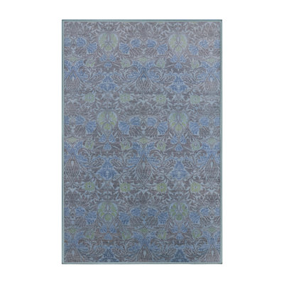 Tapis damassé bleu / gris Rowling