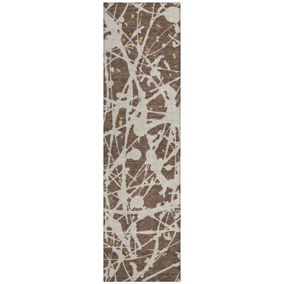 Machine Washable Indoor/Outdoor Chantille ACN2597 Abstract Rug