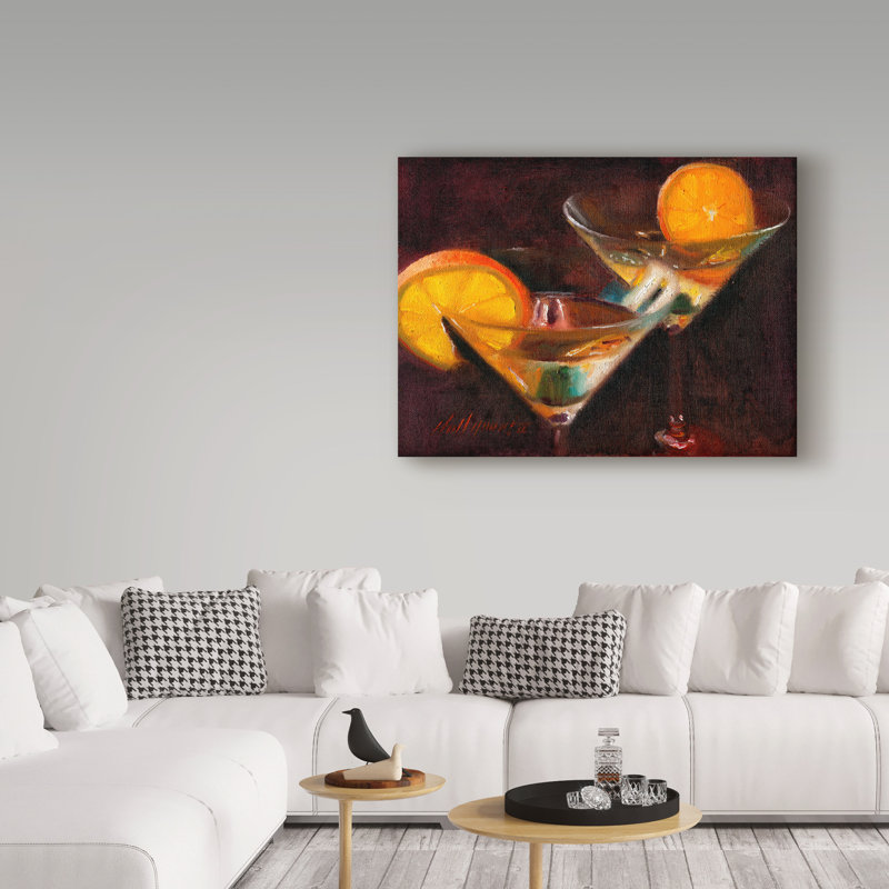 «Orange Martini Cocktail» par Galan, reproduction d'art sur toile tendue, H 14 po x l 19 po x P 2 po