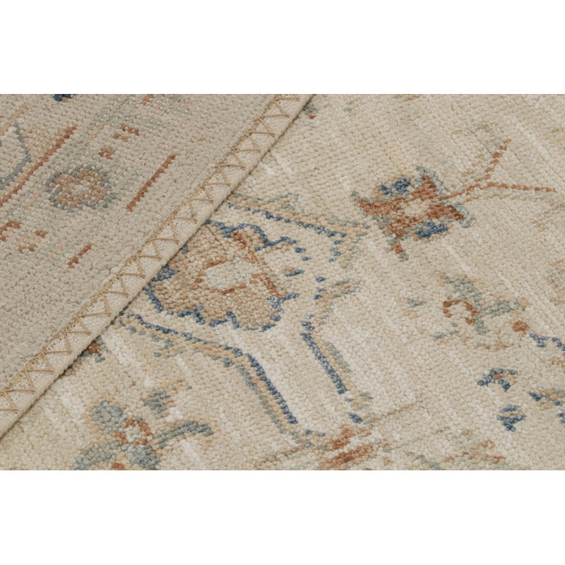 Oushak Hand Knotted Floral Area Rug, Rectangle 8' x 10'
