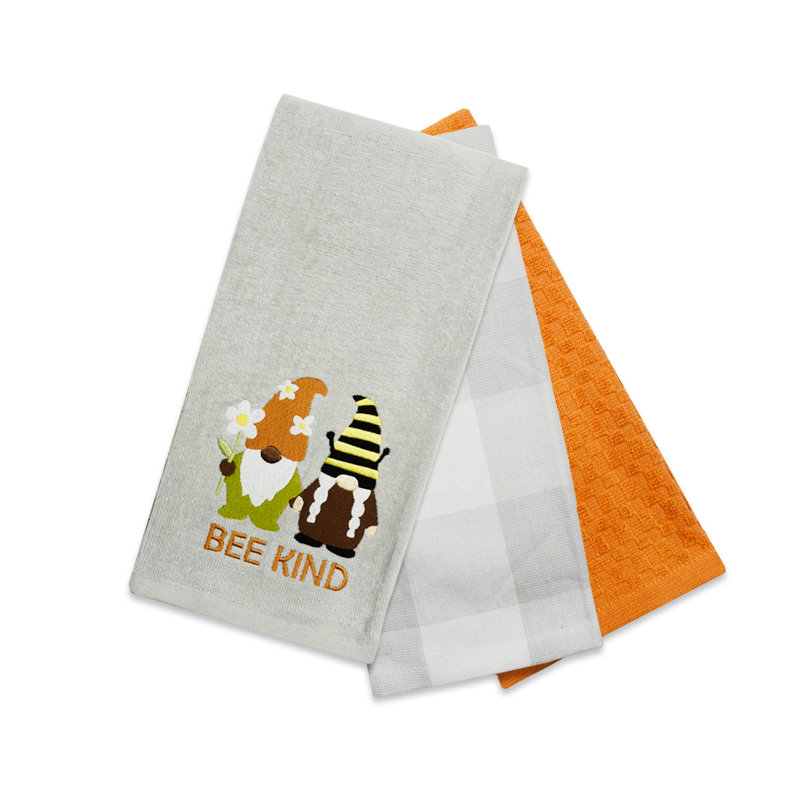Super Absorbent 3 pack Cotton Tea Towels - Bee Kind