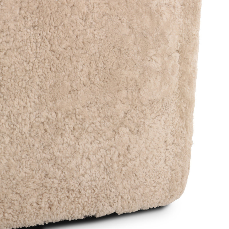 Topanga Swivel Armchair, Beige Shearling