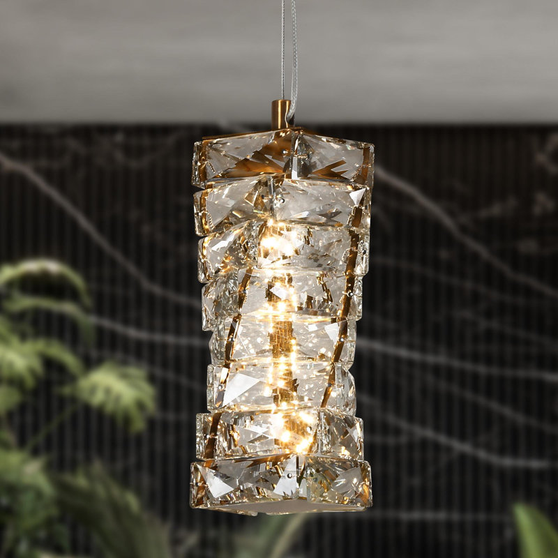 Luminaire suspendu simple en cristal à 1 lumière Shymir