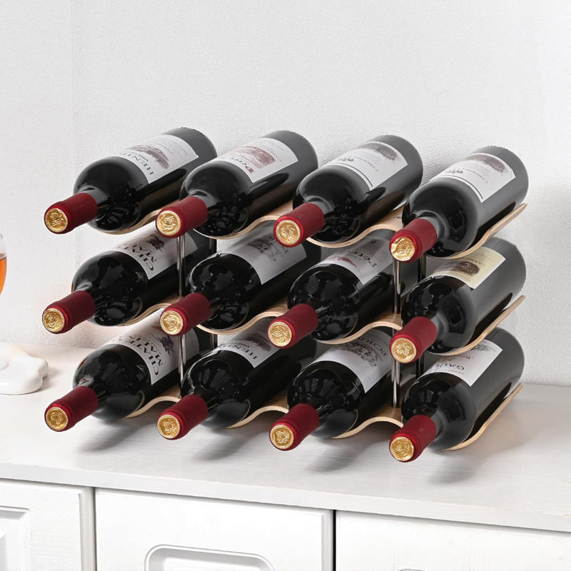 Warthen Tabletop Wine Bottle Rack Brown