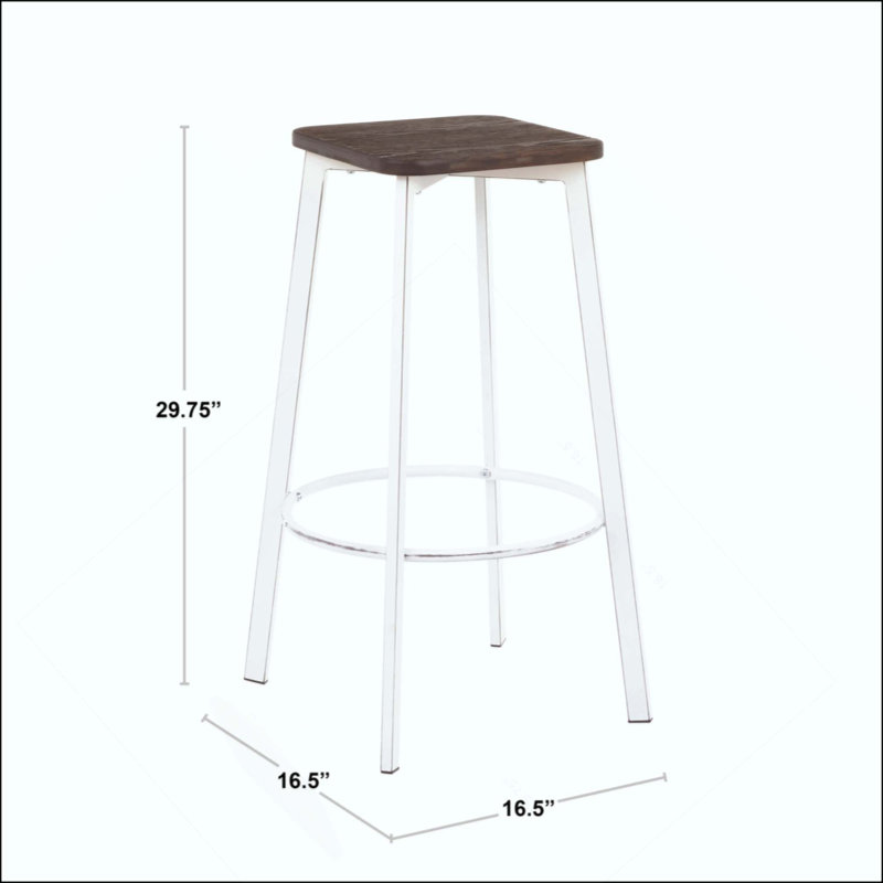 Tabouret de bar carré en métal - ensemble de 2