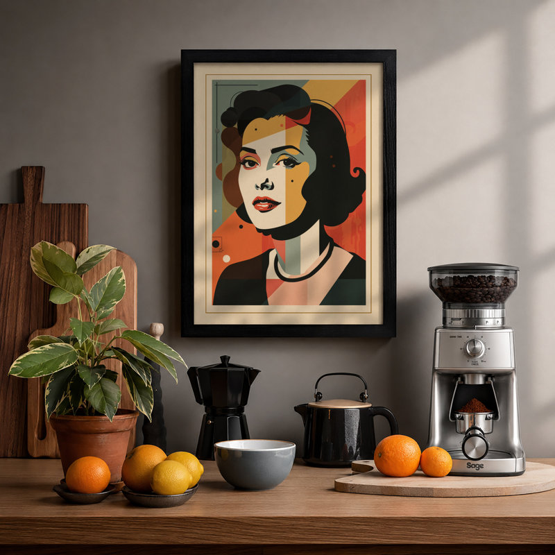 Portrait Pop Art - Framed Print, Black, A4 - 29.7 x 21.0 cm