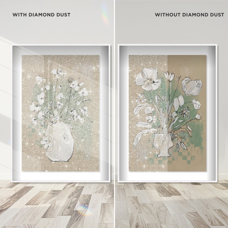 Spring Energy Set by Oliver Gal, White Shadowbox, 25.5"H x 37.5"W