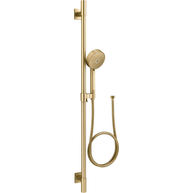 KOHLER Awaken G110 1.75 GPM Premium Slide Bar Kit in Vibrant Brushed Moderne Brass