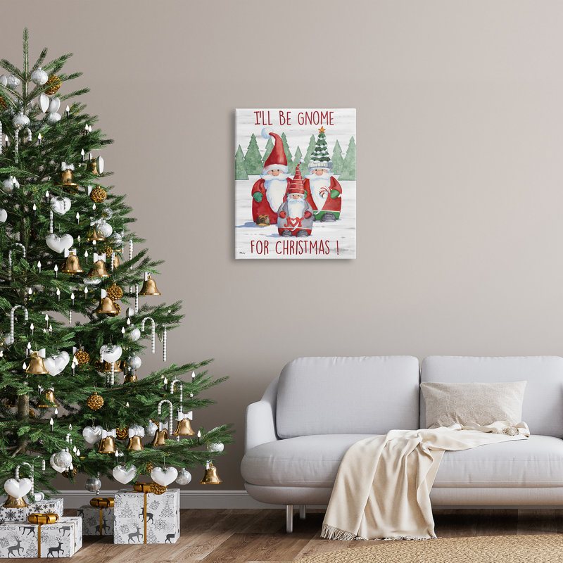 «Gnome For Christmas», art mural encadré flottant par Paul Brent, H 30 po x l 24 po x P 1,5 po