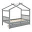 Lit en bois de pin massif avec tiroirs-391749024