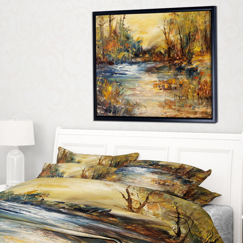«Forest Stream», reproduction d'art sur toile Nature Stream - Stream in Forest, H 16 po x l 32 po x P 1 po