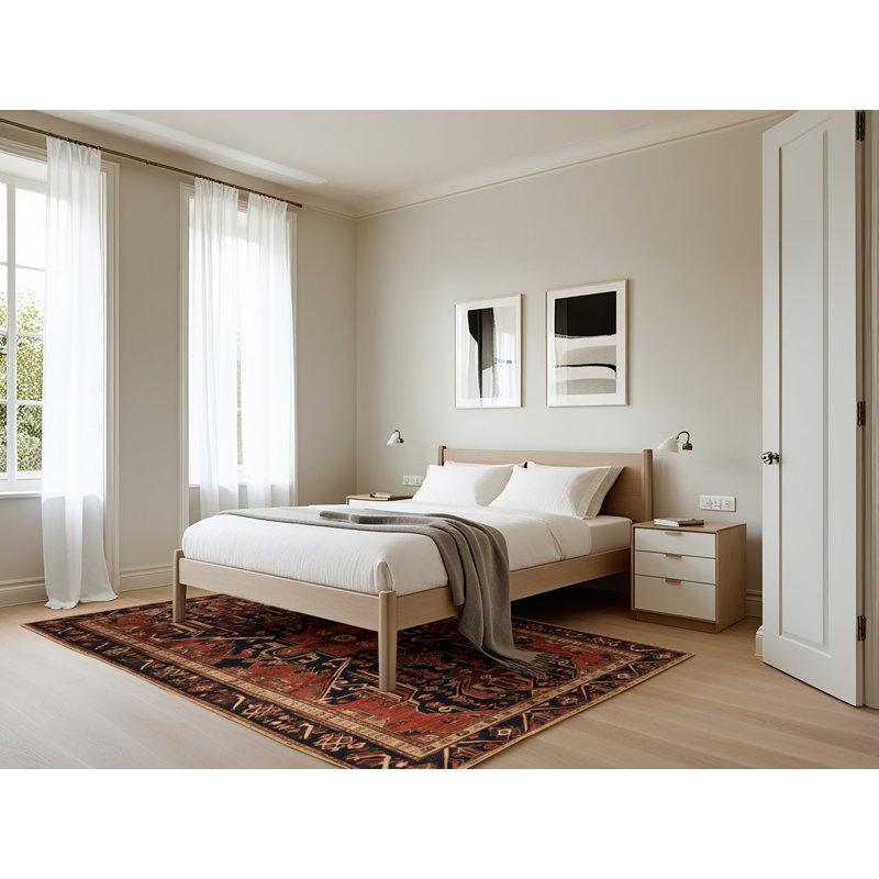 Tapis brun lavable à la machine, Rectangle 5 pi x 7 pi