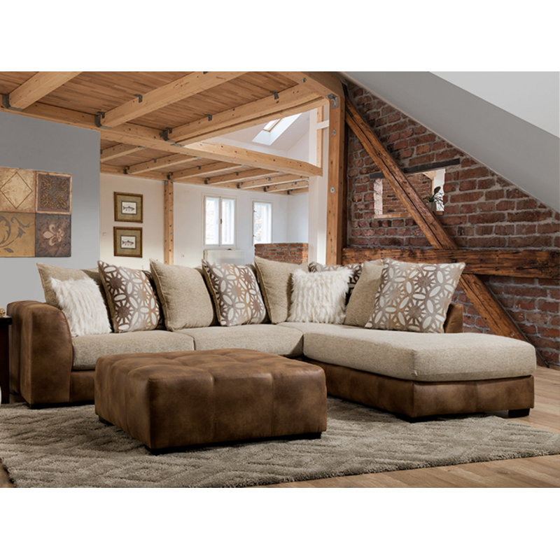 Canapé et méridienne de 129 po de large Breyton, Mélange de polyester kaki