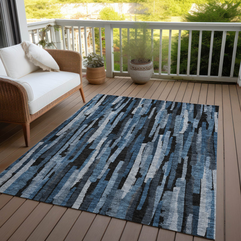 Tapis d'intérieur / extérieur bleu Marrah , 5' x 7'6"