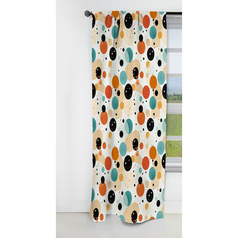 Motif à pois Urban Chic - Rideau abstrait - Rideau abstrait occultant - 1 panneau, L 52 po x L 95 po