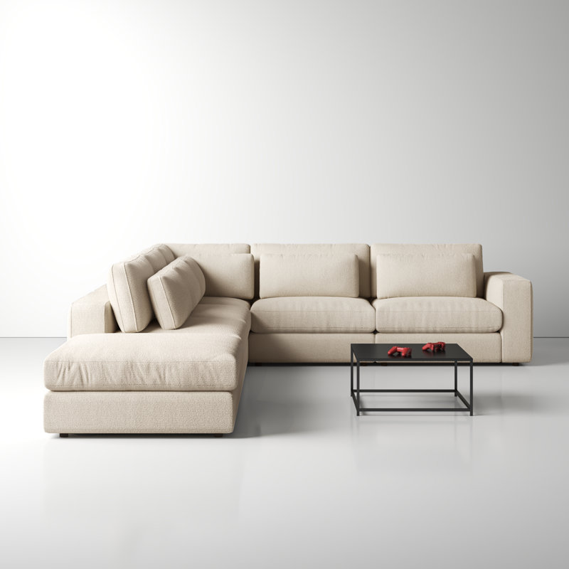 Palla Upholstered L-Shaped Sectional, Left Hand Facing, Clairmont Sand Polyester / Olefin