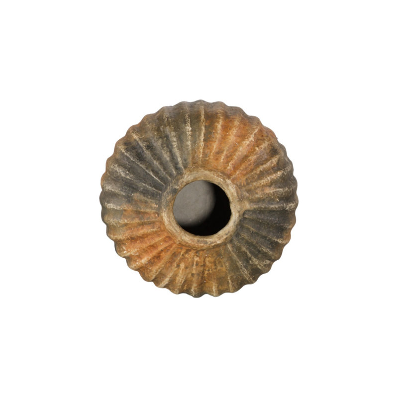 Raw Umber Vase, Ribbed