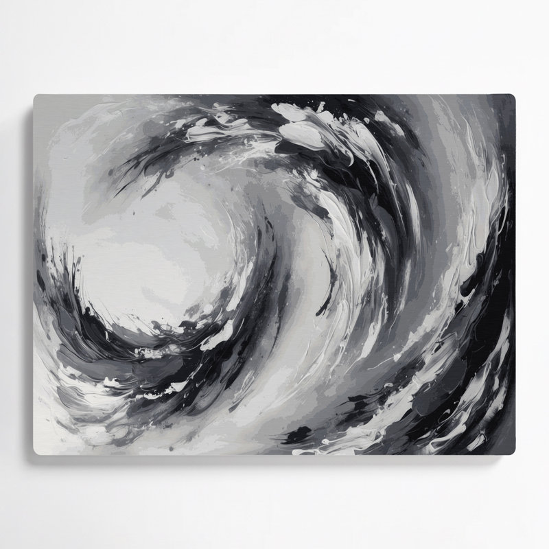 Lyrical Abstraction 43 Grey Metal Wall Art, 11" H x 14" W