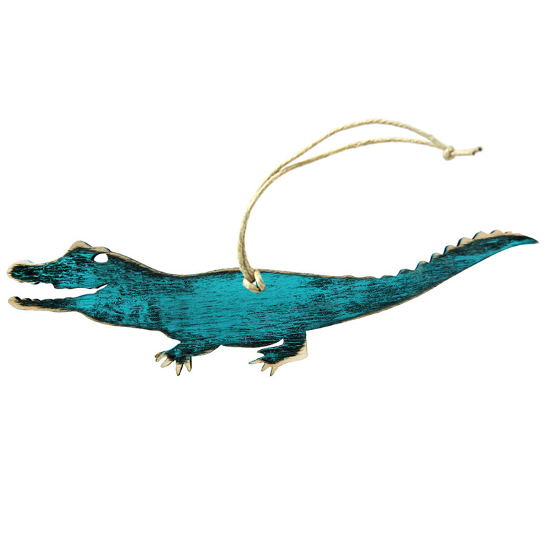 Ornement en bois alligator rustique