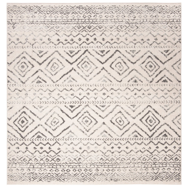 Tapis ivoire / gris Rentschler Southwestern, Carré 9 pi