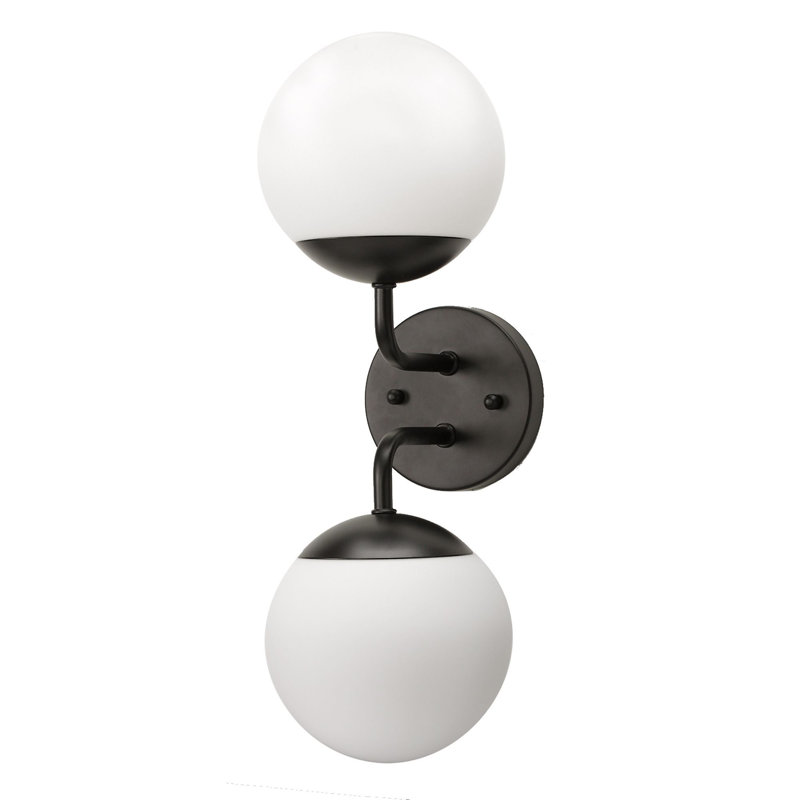 Applique murale en acier Yuming, Blanc, Noir