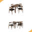 Ensemble de salle à manger 5 pièces 1 table 4 chaises, structure en bois d'hévéa, similicuir de qualité supérieure, dossier ergonomique, rétro - élégant pour la cuisine-2064525750-2064525747