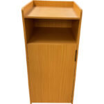 Poubelle à plateau en bois avec réceptacle 2 couleurs disponibles, Chêne rouge