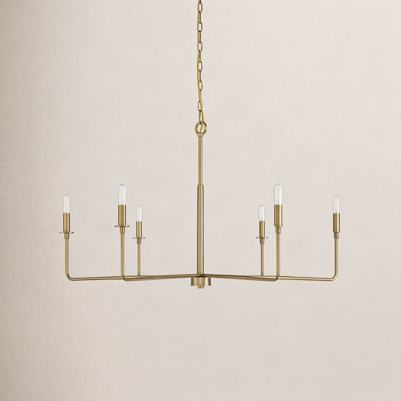 Alysa 6-Light Chandelier, Warm Brass