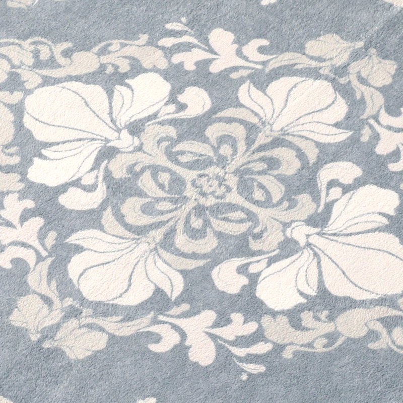 Floral Faux Wool Area Rug , Soft Non-Slip Carpet for Living Room or Bedroom,Greige, Greige, Rectangle 2' x 3'