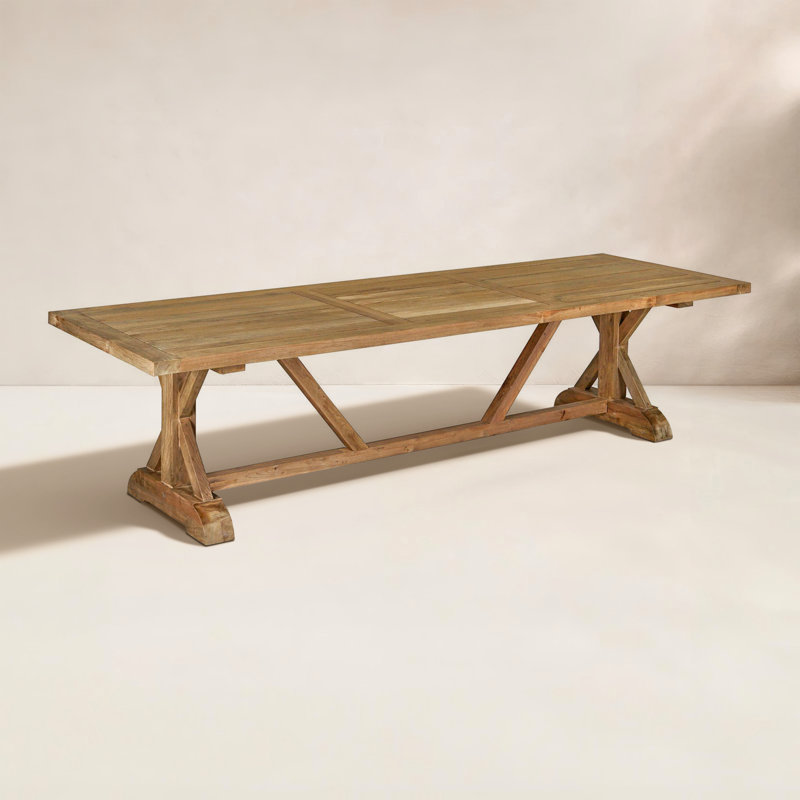 Table de salle à manger en bois de teck massif pour 10 personnes Matherville