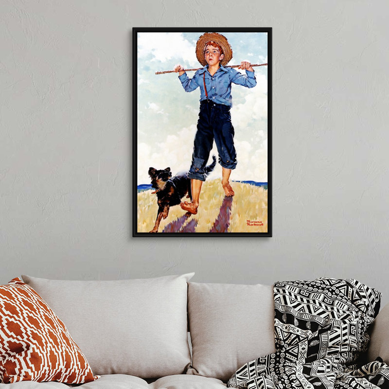 Art mural sur toile Norman Rockwell, H 38 po x l 26 po x P 1,75 po, Cadre flottant noir