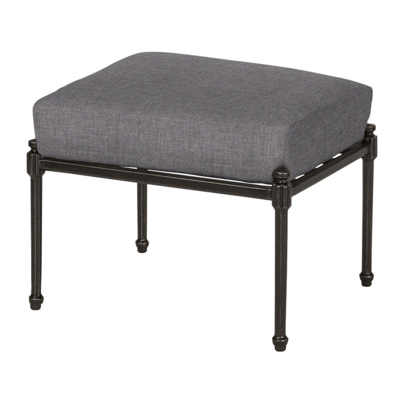 Morro Bay/Morro Bay II Ottoman with Sunbrella Cushions, Midnight Gold, Cast Slate Sunbrella® Plainweave