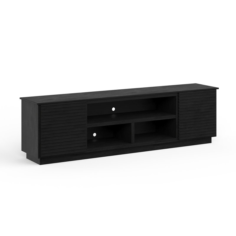 Meuble télé 89 po, aucun assemblage requis, noir, pouvant accueillir un téléviseur de 100 po