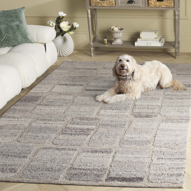 Tapis taupe / gris Marzia 104, Rectangle de 5 pi x 8 pi