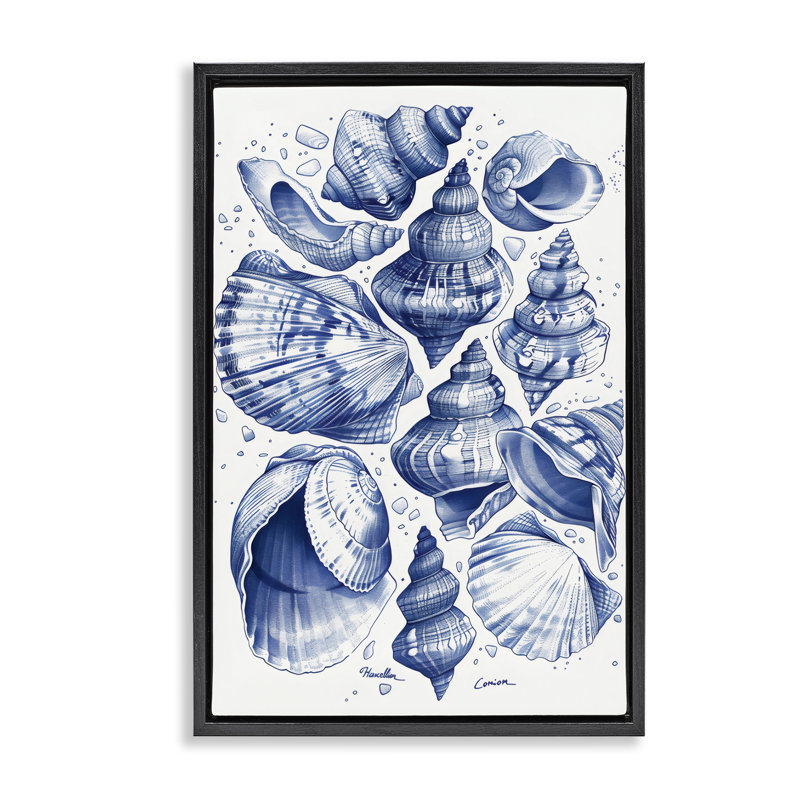 Cadre flottant de la collection Aquatic Conch, design par LSR Design Studio, Cadre flottant noir de jais, H 25 po x l 17 po