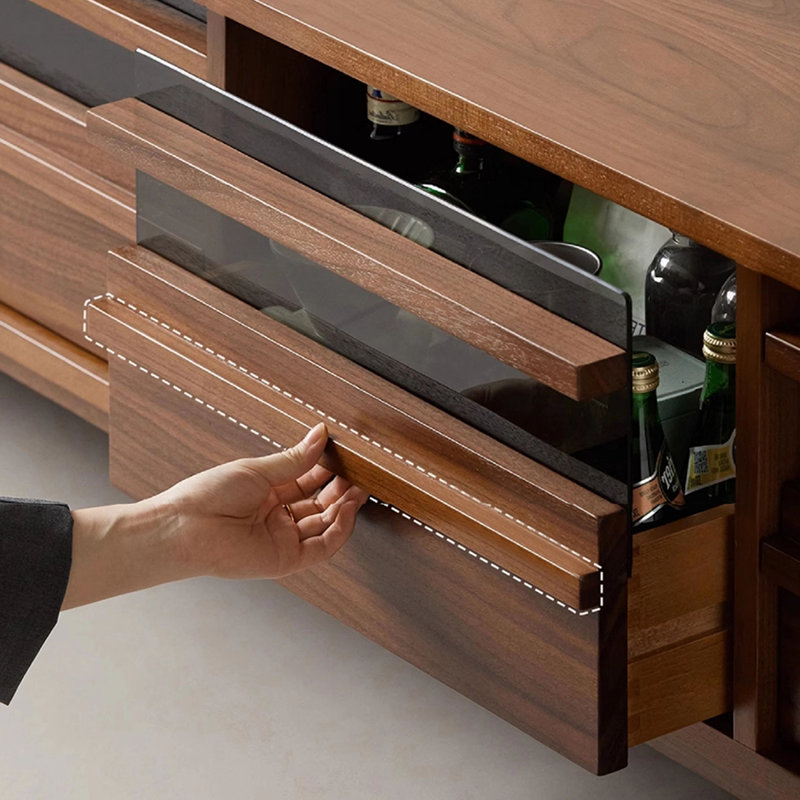 Modern Walnut TV Stand, 18.5"H x 70.86"L x 15.75"W
