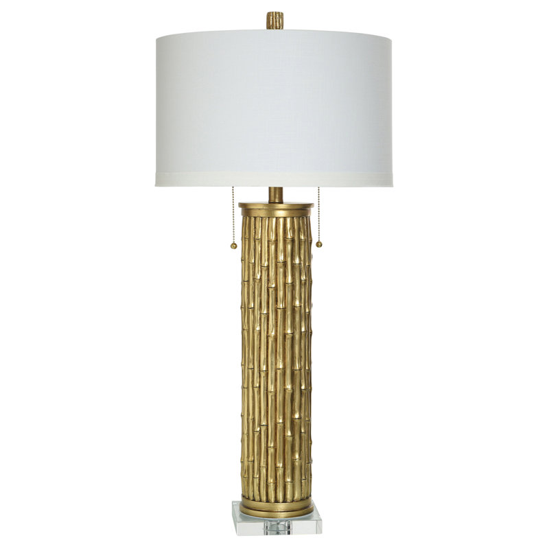 Dann Foley Lifestyle - Lampe de table avec deux chaînes - Abat-jour blanc, Or bruni