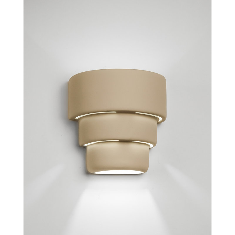 Hisae Ceramic Outdoor Wall Light, LED Bulb Included, Cottonwood