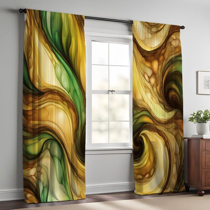 Paire de rideaux semi-transparents en polyester Emmersyn, L 20 po x L 52 po
