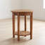 Table d'appoint ronde en bois de 50 cm avec tablette de rangement et plateau en forme d'étoile
