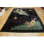 Tapis chinois antique en laine taille dragon noir Art Deco